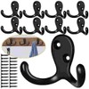 BIPEE 20Pack Coat Hooks, Heavy Duty Double Prong Coat Hooks