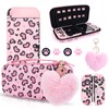 DLseego Pink Love Leopard Carrying Case for Switch OLED, Cute