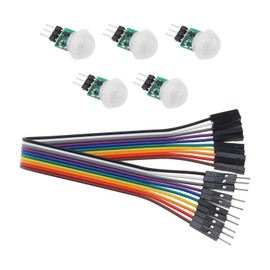eMagTech 5pcs IR Human Sensor AM312 Mini Detector Module HC-SR312 Pyroelectric Infrared PIR Motion Sensor with 10 Pin Wire DC 2.7 to 12V