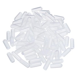 TOP-VIGOR 200Pcs Rubber End Caps, 2mm ID Round Flexible Screw End Caps Thread Protectors, Clear Vinyl Bolt Covers Rubber Covers for Screws, Tubes, Cables, Wires, etc