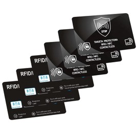 6 Pack RFID Blocking Card, Generation 2 Credit Card Protector, Anti-Theft Contactless Shield Wallet NFC Blocker, Sleeves Cards Defender, Entire Wallet Protection Secure When Crowds And Social (Black)