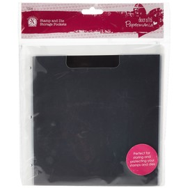 Papermania Plastic Stamp and Die Storage Pocket with Magnetic Shim, Pack of 10, Black