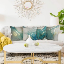 Ycoll A079 Cushion Covers, Linen, Decorative Cushion Covers, Geometric Pattern Cushion Covers for Sofa, Bedroom, Couch, Outdoor, 40 x 40 cm, Set of 4