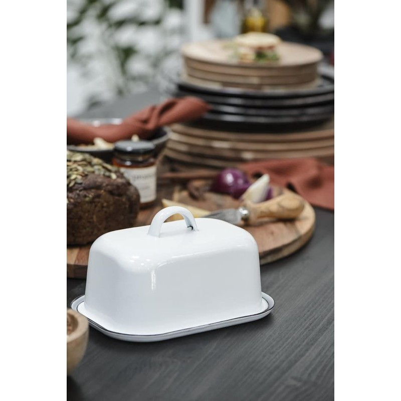 IB Laursen 0411-11 Butter Box Enamel White 13.2 x 10