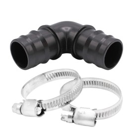 Baumaxxe PP Angle 90° with Hose Nozzle Connection + 2 Hose Clamps I 32 mm I 1 Inch I Hose Adapter I 2-Way Hose Connector I PP Fitting with Nozzle for Pool and Garden I bm203