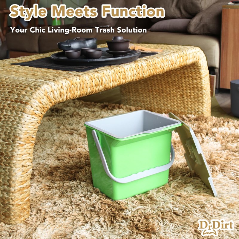 DrDirt Kitchen Compost Bin, 6L / 1.58 Gal Kitchen Compost