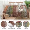 Beabes Tablecloth Grunge Wood, Retro Wooden Plank Brown Rectangular Table