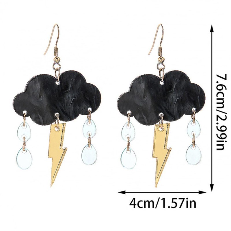 Funny Cute Handmade Sparkly Large Resin Cloud Lightning Weather Dangle