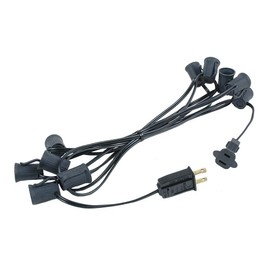 Novelty Lights 10 Foot C9 Outdoor String Light Christmas Stringer - Patio String Lights - Intermediate Base (C9/E17) - 12" Spacing - Black Wire