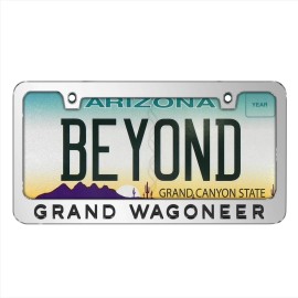 Jeep Grand Wagoneer 3D Black on Mirror Chrome Metal License Plate Frame