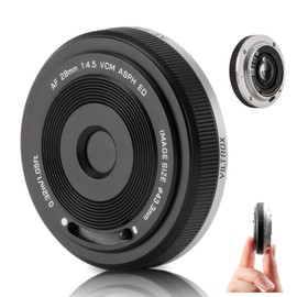 VILTROX 28mm f4.5 E-Mount Pancake Lens, Wide Angle Autofocus Full Frame Ultra-Thin Lens for Sony E-Mount Cameras A7C A7II A7SIII A7III A7RIII A7IV A7RIV A9 A1 FX3 A7RV ZVE1 A7CR A7CII A93