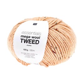 Rico Knitting Wool Essentials Mega Tweed Chunky Superwash Merino Crochet Yarn - 003 Apricot