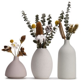 Wild & Wise Set of 3 Ceramic vase, Scandinavian Large vases-Minimalist Boho vase, Vases for Flower, Boho vases,Tall vase, Modern vase, Vases for Decor, Vase for Pampas Grass, Fall vases-Neutral Tones
