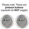Googly Eyes Buttons - 58mm (2.25in) - 2 pins per