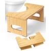 Foldable Toilet Stool, 7 Inches Bamboo Toilet Stool Squat for