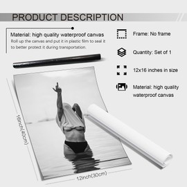 Póster fotográfico clásico en blanco y negro, arte de pared femenino, arte feminista, fotos de arte feminista, impresiones en lona de dedo medio, para baño, sala de estar, recámara, decoración de