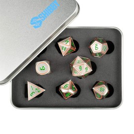 Shibby Pen & Paper 7-Piece Polyhedral Metal Dice Set