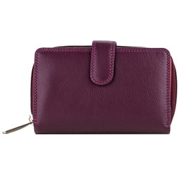 Visconti RIO 13 Ladies Large Soft Leather Purse/Wallet (Plum/Fuschia)