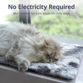 Petace Cat Window Bed 60 x 24 cm, Cat Window Hammock, Sill Non-Slip Pet Self-warming Mat for Windowsill, Self Heated Pet Blantket Machine Washable