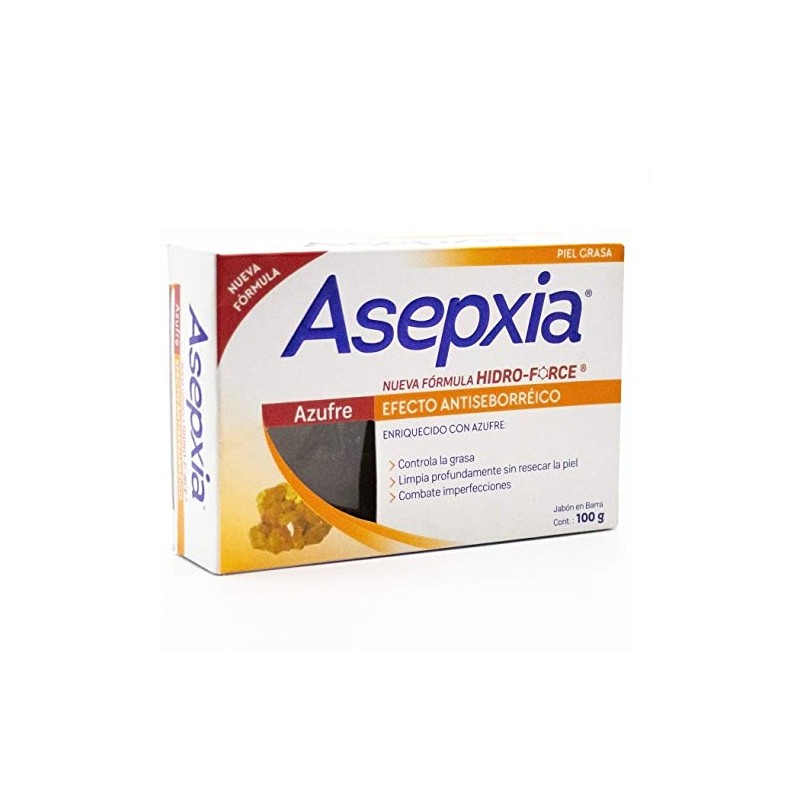 ASEPXIA Azufre Jabón en Barra, Efecto antiseborréico, controla la grasa,