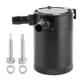 Car Oil Reservoir, 2 Port Oil Catch Can 300ml Aluminum Alloy Baffled Reservoir Tank Universal Accessory