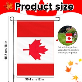 12 x 18 Inches Canada Garden Flag for Yard Lawn Outdoor Decor, Embroidered Red Maple Leaf Design Double-Sided Burlap Banner for Canada Day, July 1st, Patriotic Holiday, Front Porch Outside Decorations