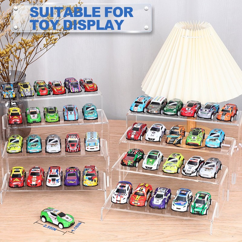 Aheroi Large Acrylic Risers, 8 Pcs 2 Set(7”L~8”L~9”L) Acrylic Display