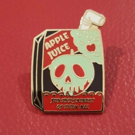 Snow White Poisoned Apple Juice Fairest of Them All 1.4" Lapel Enamel Pin NEW