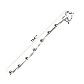 HARFINGTON 10pcs Pegboard Waterfall Hook Shelving Hooks 10.63" Stainless Steel Peg Board Display Hook Hanging Holders Wall Mount Organize Tools for Workbench Garage Kitchen Store, Silver