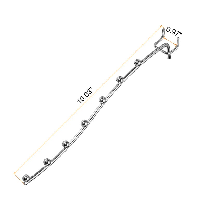 HARFINGTON 10pcs Pegboard Waterfall Hook Shelving Hooks 10.63" Stainless Steel