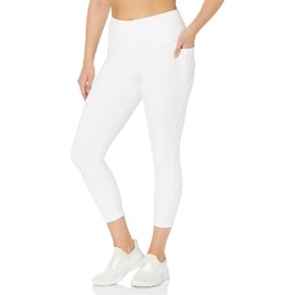 Danskin Women's Curved Contour Capri Legging, White, X-Large