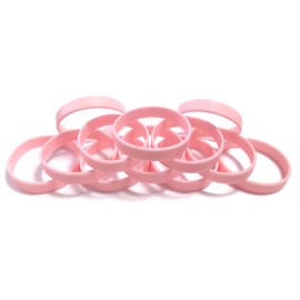 1 Dozen Multi-Pack Light Pink BLANK Wristbands Bracelets Silicone Rubber - Select from a Variety of Colors (Adult (8" 202mm), Light Pink)