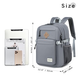 abshoo 29L Backpack for School College Bookbag Middle High School Backpacks Casual Daypack Travel Backpack (Grey)