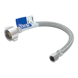 Eastman 48739 Flexible Toilet Connector, Stainless Steel Braided Hose with Ballcock nuts, 7/8-inch B/C x 7/16-inch Compression Inlet, 12-Inch Length