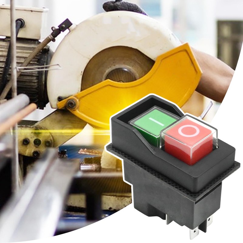 laffoonparts 5-PIN Electromagnetic Pushbutton Switch, 120 Volts Magnetic On-Off Switch