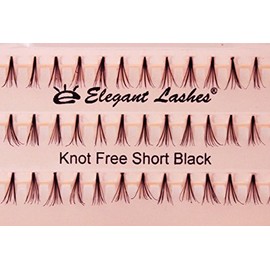 Elegant Lashes Knot-Free Flare Short Black Individual Eyelashes (Single Pack - 1 Tray)