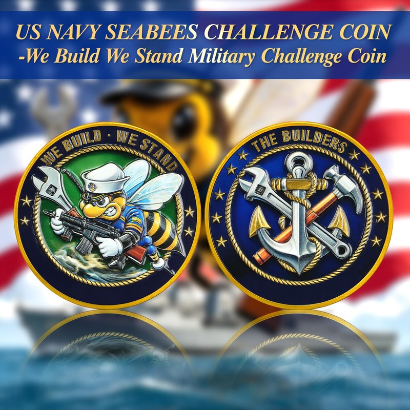Navy Seabees Challenge Coin - We Build We Stand Navy