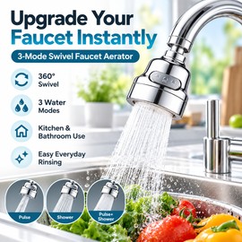 360 Degree Swivel Kitchen Faucet Aerator Adjustable Dual Mode Sprayer Filter Diffuser Water Saving Nozzle Bath Faucet Connector