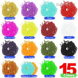 SAMSFX Fishing Fly Tying Materials Squirmy Wormy Soft Worm Lures Flie Making Assorted Colours (Brown)