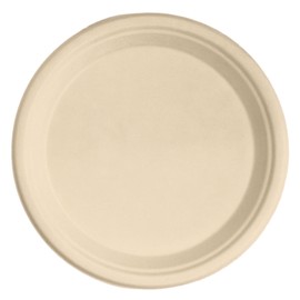 Responsible Products 9 inch Round Plates, Tree-Less™ Compostable Molded Fiber Round Plates, Extra Strength, Tree-Free and Made Without PFAS, Natural Brown (50 Count)