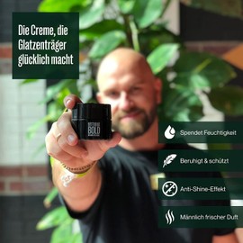 BETTER BE BOLD Nourishing bald cream (0-3 mm) with matte effect. Absorbs quickly. Fresh fragrance. Soothing skin after shaving thanks to magnolia extract. Natural and vegan. Made in Germany