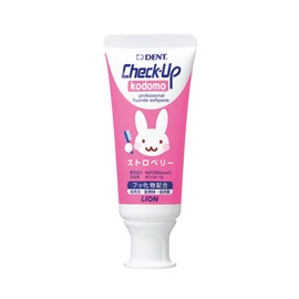 Lion Dental Materials Lion Check Up Kodomo 2.1 oz (60 g) Strawberry Paste Pink Tube 2.1 oz (60 g) (x1)