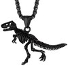 Richseel Jurassic Dinosaur Necklace For Men Boys Cool Black Pendant