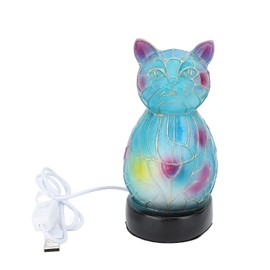 Cat Shape Table Lamp Vintage Resin Cute Decorative USB Powered Animal Shape LED Table Lamp for Bedroom Study Office
