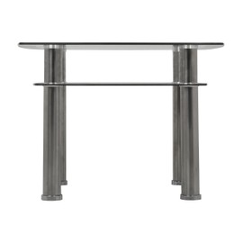 AVF T22-A Black Glass & Chrome Side Table/Lamp Table/End Table Silver