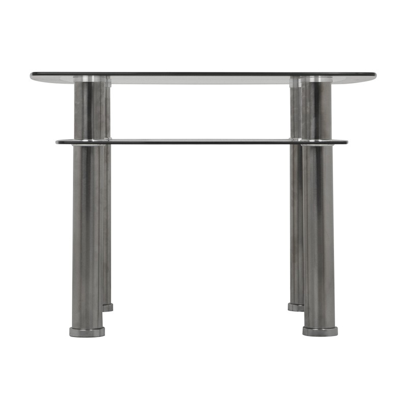 AVF T22-A Black Glass & Chrome Side Table/Lamp Table/End Table