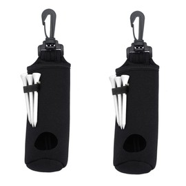Enhong Golf Ball Pouch, Golf Ball Case, Set of 3 Tees, 2 Colors, Lightweight with Hooks, 3 Colors, 3 Pieces, Fashion Colors(Black, Black)