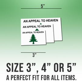 Liberty Tree Stickers an Appeal to Heaven Flag Sticker Vinyl Stickers Weather-Resistant Stickers for Water Bottles Laptop Window Car Size 4"