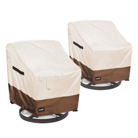 Jin Hrtoyi Outdoor Chair Covers 2 Pack, (30W x34D x38H inches)100% Waterproof Heavy Duty Patio Furniture Covers ,Outdoor Furniture Covers Waterproof for Patio Chair Covers,Beige&brown