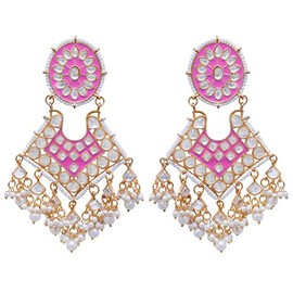 Indian Antique Design Traditional Oxidised Silver Jewelry Jhumka Earrings for Women Girls, Metal, No Gemstone